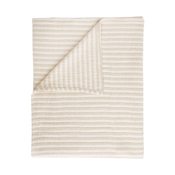 Bavlnená deka v prírodnej farbe 150x200 cm Cotton Muslin Stripe – Bianca
