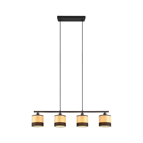 Závesné svietidlo v čiernej a prírodnej farbe Bolzano – Reality-image-1