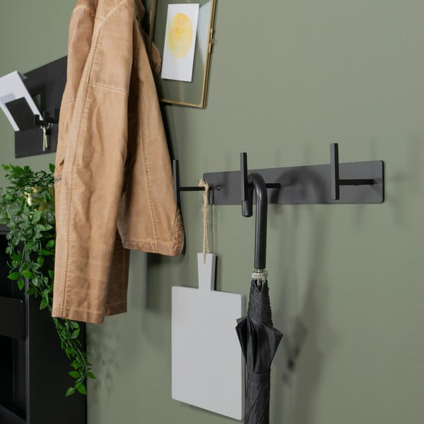 Čierny kovový nástenný vešiak 44 cm Chapman – Spinder Design-image-3