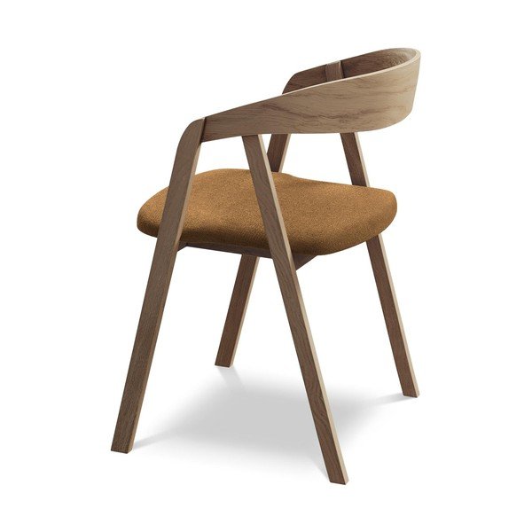 Jedálenské kreslo z masívneho dreva v terakotovej farbe Erika – Makamii-image-3