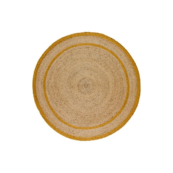 Okrúhly koberec v prírodnej a horčicovej farbe ø 120 cm Mahon – Universal