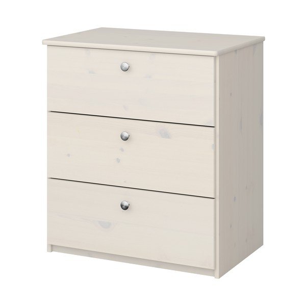 Biela nízka detská komoda z borovicového dreva 64x72 cm Memphis - Tvilum-image-1