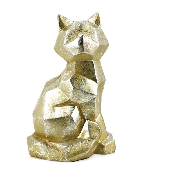 Dekoratívna soška z kameňa v zlatej farbe Moycor Geometric Cat