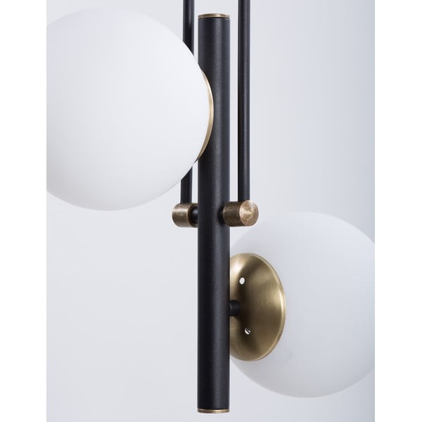 Čierno-biele stropné svietidlo so skleneným tienidlom ø 15 cm Libra – Squid Lighting-image-3
