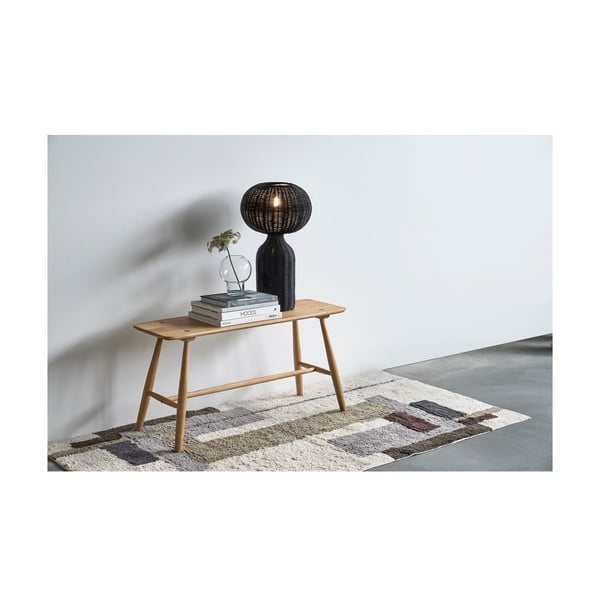 Čierna stolová lampa s ratanovým tienidlom (výška  43 cm) Werna – Villa Collection-image-1