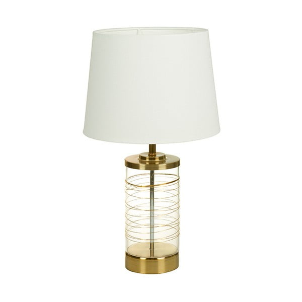 Biela stolová lampa so základňou v zlatej farbe Santiago Pons Leonardo