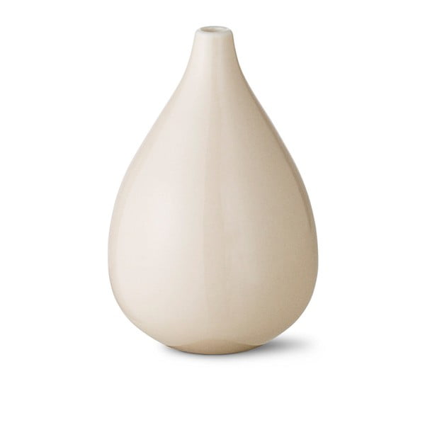Krémová ručne vyrábaná váza Anne Black Drop, výška 11 cm