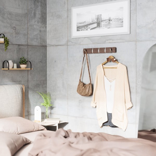 Sivý nástenný vešiak z topoľového dreva Flip - Umbra-image-1