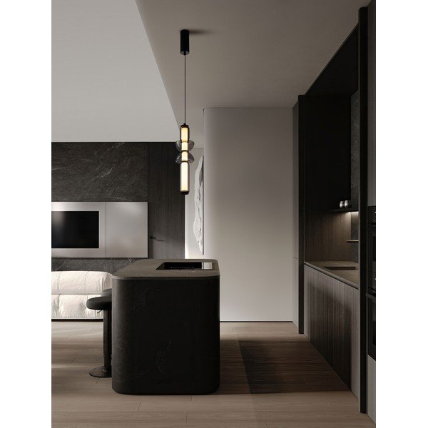 Sivé sklenené LED závesné svietidlo so stmievačom ø 12 cm Ulon – Nova Luce-image-1