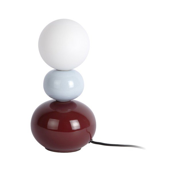 Vínovočervená/svetlomodrá keramická stolová lampa (výška  26 cm) Firenze Pellet – Leitmotiv