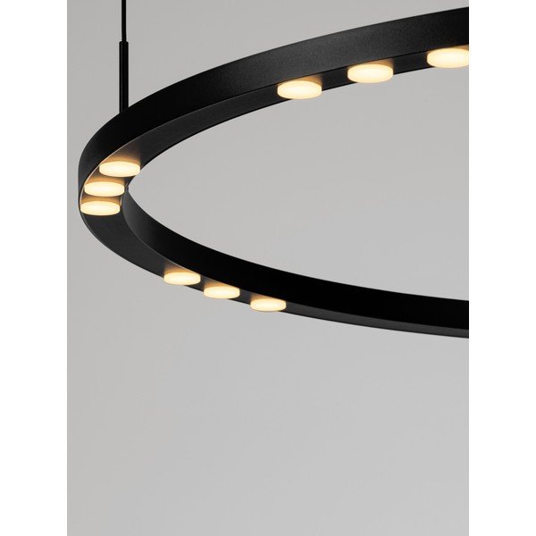 Matne čierne hliníkové LED závesné svietidlo so stmievačom ø 80 cm Lunette – Nova Luce-image-2