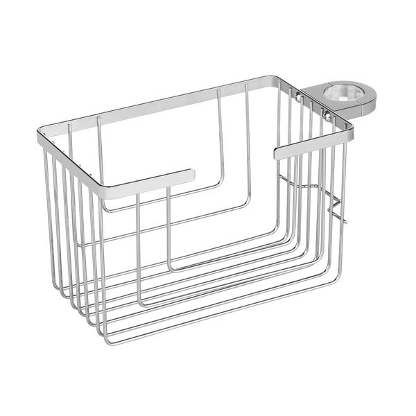 Kúpeľňová polička bez vŕtania z nehrdzavejúcej ocele v lesklej striebornej farbe Valognes – Wenko