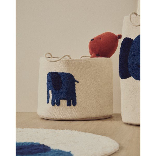 Slonovinový látkový detský kôš na hračky ø 45x30 cm Tandani – Kave Home-image-1
