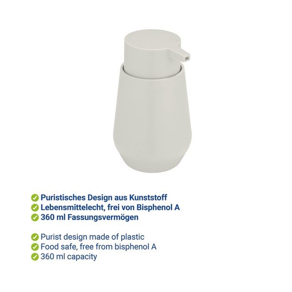 Krémovobiely plastový dávkovač mydla 360 ml Vara – Allstar-image-2