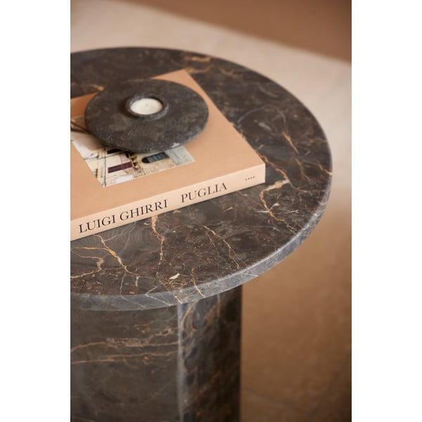 Mramorový okrúhly odkladací stolík ø 50 cm Naxos – Actona-image-2