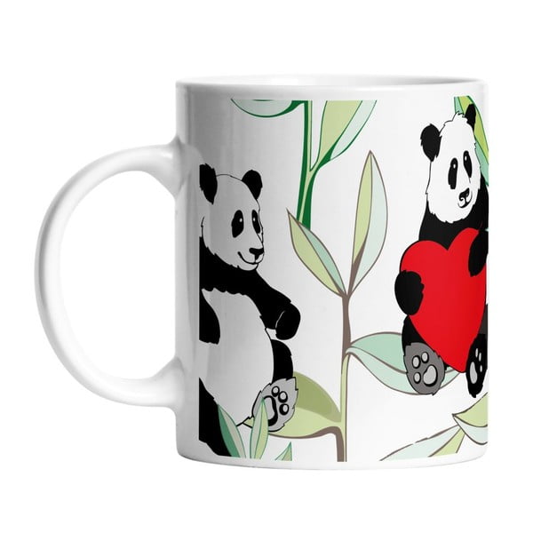 Keramický hrnček Panda With Bamboo, 330 ml