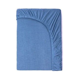 Detská modrá bavlnená elastická plachta Good Morning, 60 x 120 cm