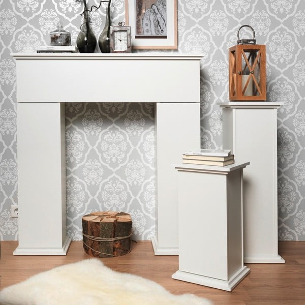 Biela dekoratívna kozubová rímsa Brighton-image-3