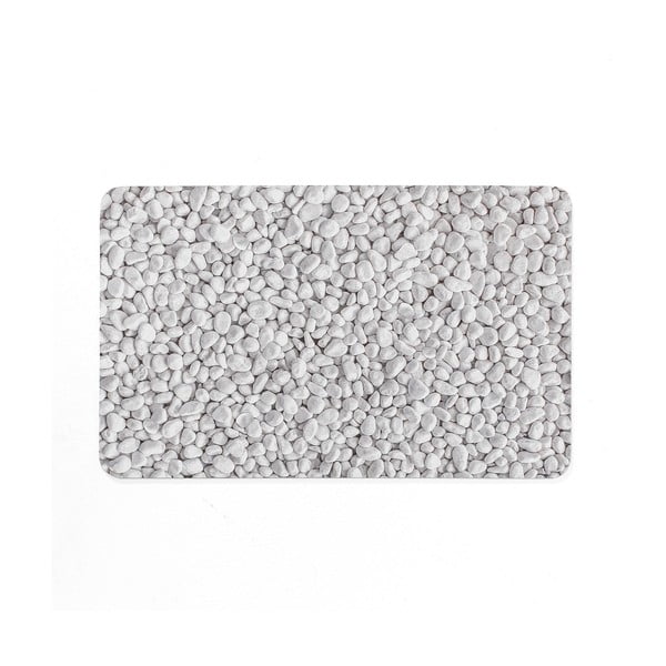 Bielo-sivá gumová kúpeľňová predložka 50x80 cm Leandra – douceur d'intérieur
