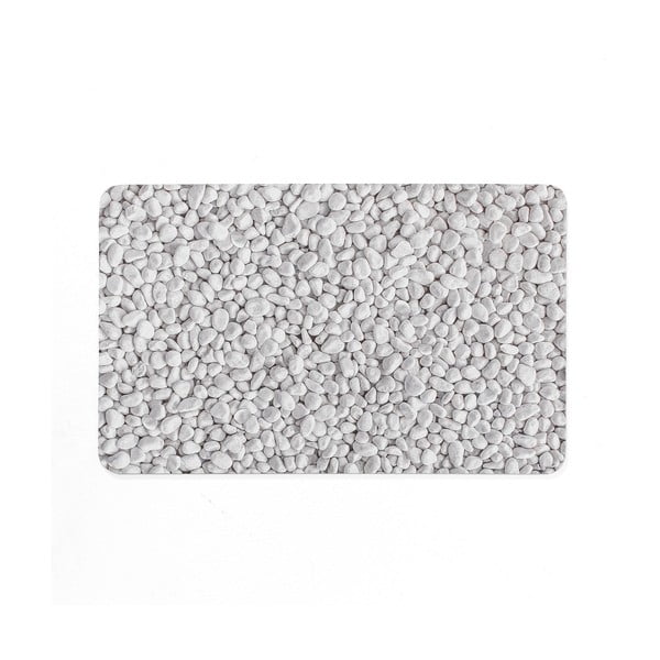 Bielo-sivá gumová kúpeľňová predložka 50x80 cm Leandra – douceur d'intérieur