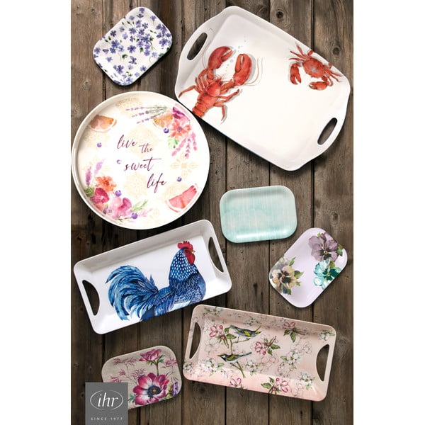 Behúň na stôl z bio bavlny 150x45 cm Blue Plumage - IHR-image-2