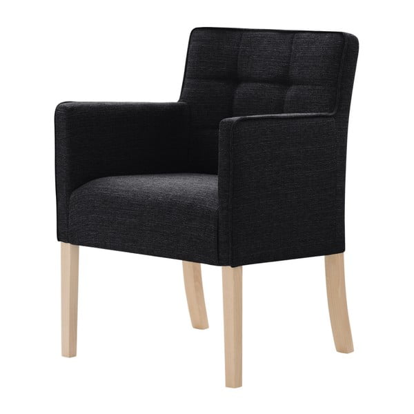Čierna stolička s hnedými nohami Ted Lapidus Maison Freesia
