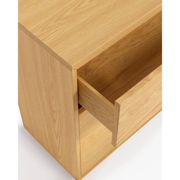 Nízka komoda v dekore duba v prírodnej farbe 90x75 cm Abilen - Kave Home-image-1