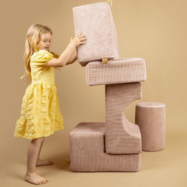 Ružové menčestrové penové ihrisko 45x170x30 cm Montessori – Meowbaby-image-4