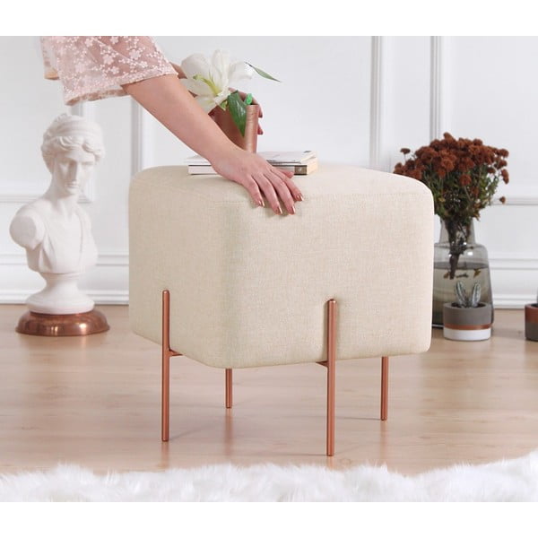 Krémový taburet Copper – Artie-image-1