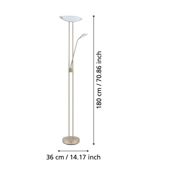 Sivá LED stojacia lampa so skleneným tienidlom (výška 180 cm) BAYA LED – EGLO-image-3