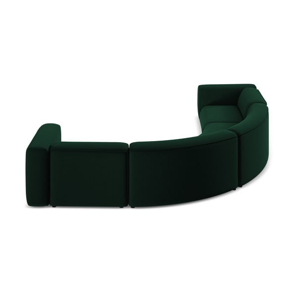 Tmavozelená zamatová rohová pohovka Ekahi – Makamii-image-4