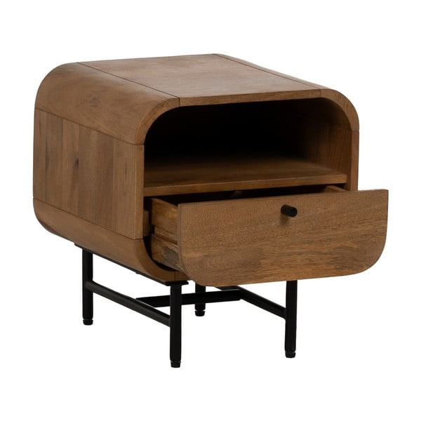 Nočný stolík z mangového dreva v prírodnej farbe Mahón – Ixia-image-2