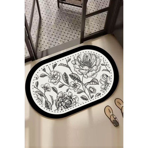 Čiern-obiela kúpeľňová predložka 60x100 cm Rasse – Foutastic-image-1