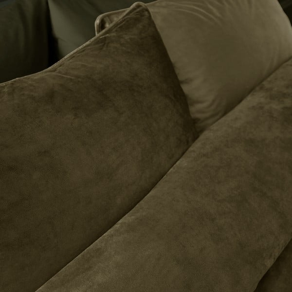 Kaki zamatové obliečky na dvojlôžko/predĺžené 230x220 cm Kingsley – Catherine Lansfield-image-3