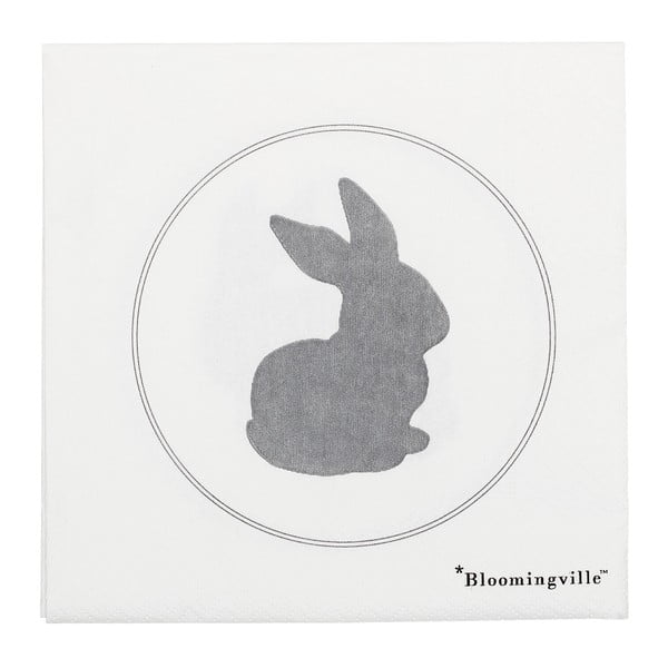 Sada 20 papierových obrúskov Bloomingville Bunny, 33 x 33 cm