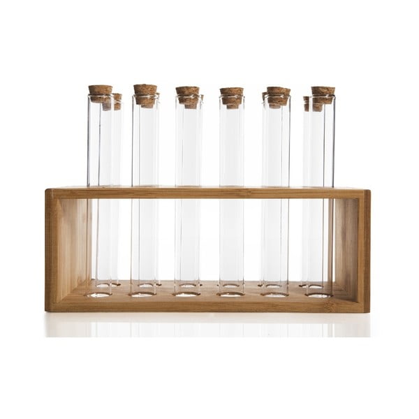 Set 12 skúmaviek a stojanu Bambum Vanilla