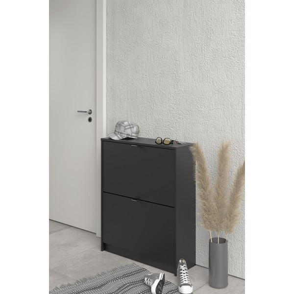 Čierna výklopná skrinka na topánky Shoes – Tvilum-image-1