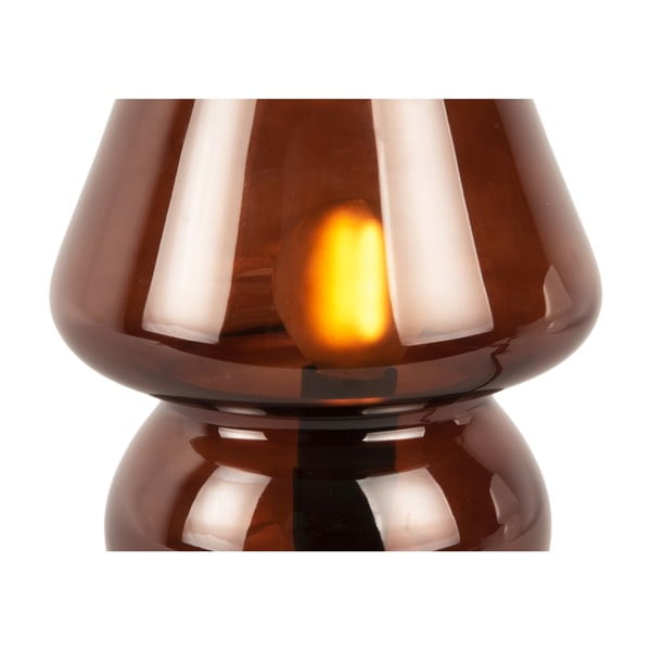 Tmavohnedá sklenená stolová lampa Leitmotiv Glass, výška 18 cm-image-4