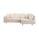 Krémová menčestrová rohová pohovka (pravý roh) Ariella – Ropez