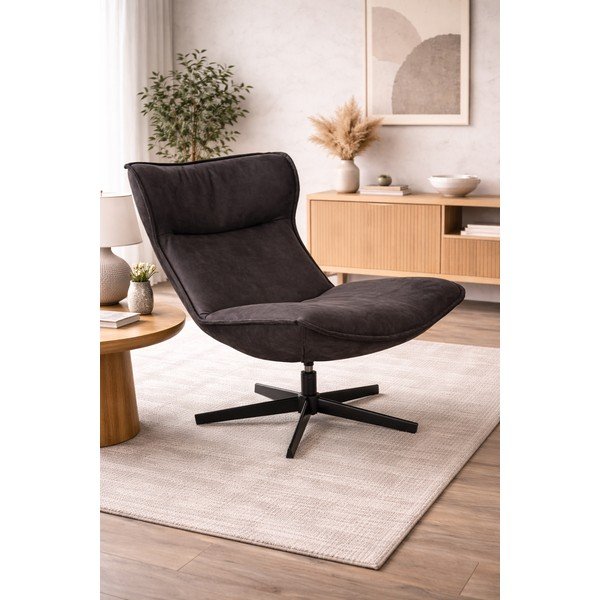 Tmavosivé otočné kreslo John – White Label-image-1