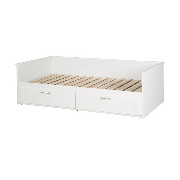 Biela jednolôžková posteľ s úložným priestorom a roštom 90x200 cm Felicia – Roba