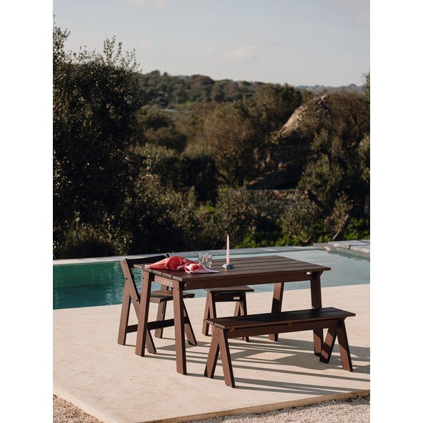 Tmavohnedá drevená záhradná lavica Navo – noo.ma-image-2