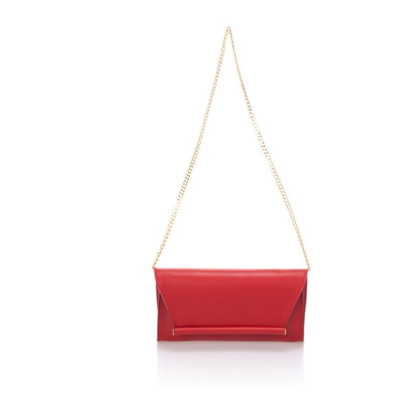 Červená kožená listová kabelka Giorgio Costa Ariana