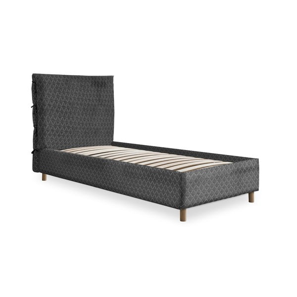 Sivá čalúnená jednolôžková posteľ s roštom 90x200 cm Sleepy Luna – Miuform-image-2