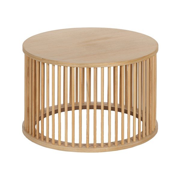 Okrúhly konferenčný stolík v dekore borovice v prírodnej farbe ø 60 cm Stick – Ixia