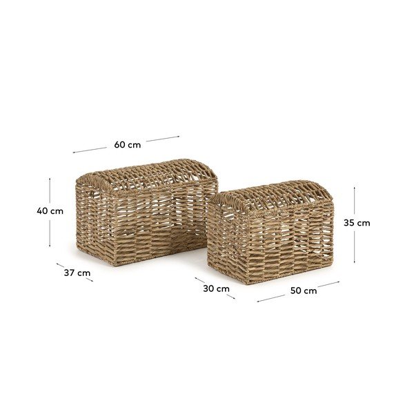 Košíky v súprave 2 ks z vodného hyacintu 60x37x40 cm Xuliana – Kave Home-image-4