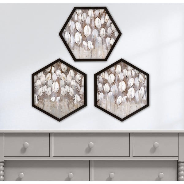 Obrazy v súprave 3 ks 35x35 cm Pentagons - Wallity-image-1
