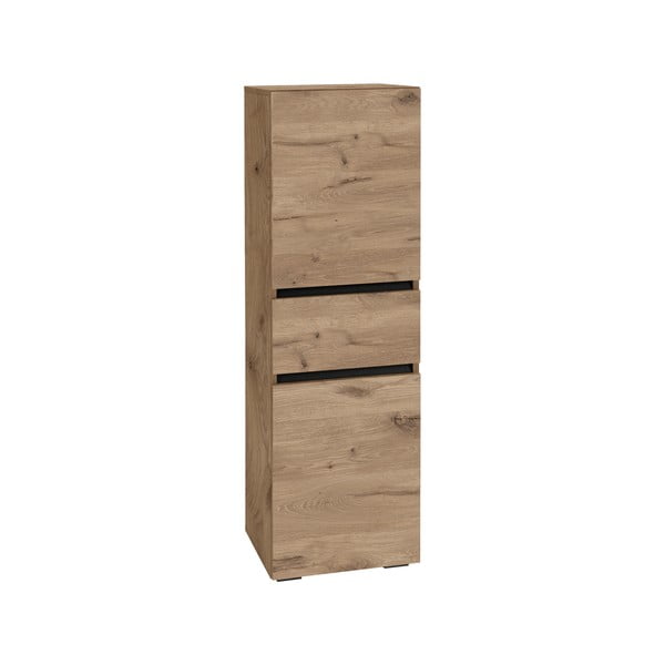 Vysoká úzka kúpeľňová skrinka v dekore duba v prírodnej farbe 38x130 cm Wisla – Støraa-image-2