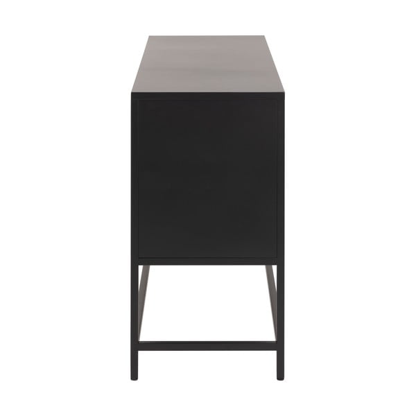 Čierna kovová nízka komoda 125x75 cm Newcastle – Actona-image-4