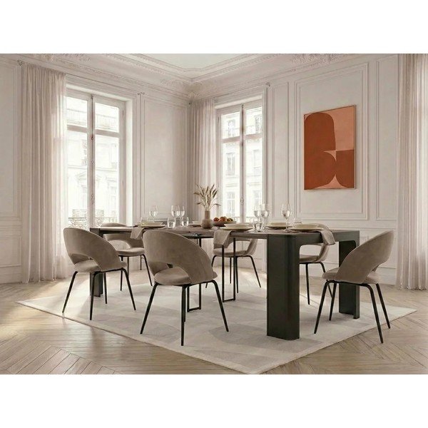 Čierny/v prírodnej farbe konzolový stolík 50x110 cm Albane – Bobochic Paris-image-4